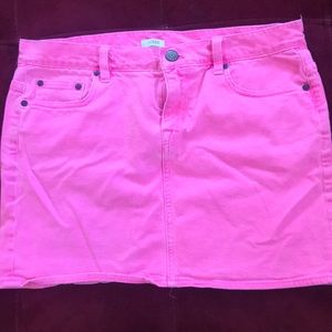 J crew HOT Pink denim mini skirt
